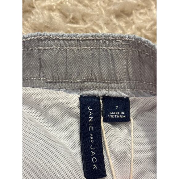 Janie and Jack Pink White and Blue Striped Swim Trunks Size 7-Preloved - Picture 4 of 4